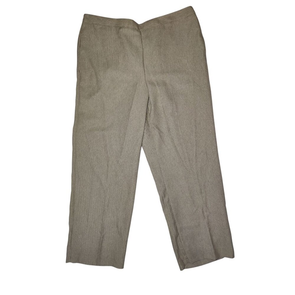 Alfred Dunner Brown Proportioned Medium Straight High Rise Pull On‎ Pants 16
